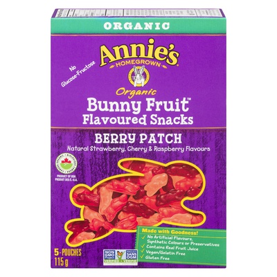 Annie's - Berry Patch -  Strawberry, Cherry and Raspberry Flavoured Snack