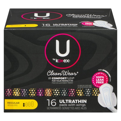 Kotex - U Cleanwear Ultra Thin Pads with Wings