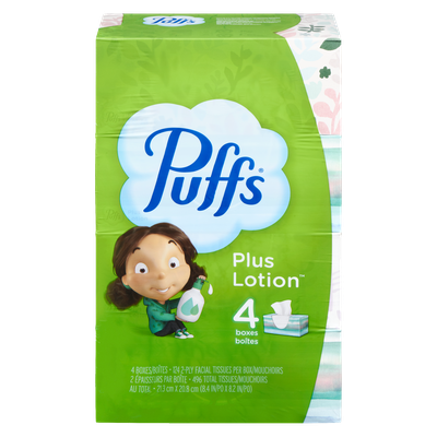Puffs - Plus Lotion Facial Tissue - 4 Pack