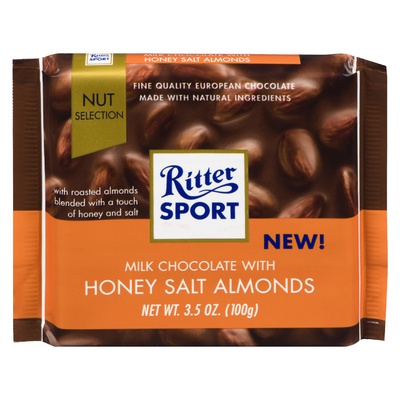 Ritter Sport - Milk Chocolate Honey Salt Almonds Bar