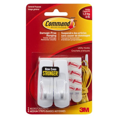 Command - Brand Medium Hook 2 Pack