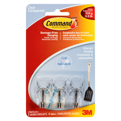 Command - Small Clear Wire Hooks