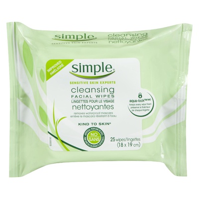 SIMPLE WIPES FACE CLEANS.25S