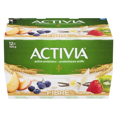 Activa - Peach, Blueberry, Vanilla, & Strawberry-Kiwi Yogurt With Fibres - Multipack