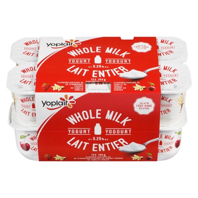 YOPLAIT W/M YOGURT-STRAWBERRY, VANILLA,