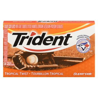 Trident - Sugar Free Tropical Twist Superpak Gum