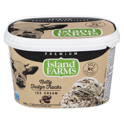 Island Farms - Premium Nutty Fudge Tracks Ice Cream