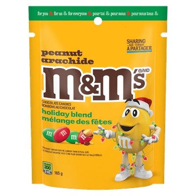 M&M'S - Christmas Peanut Milk Chocolate Candy, Holiday Blend