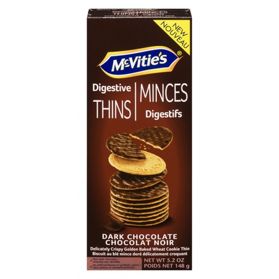 MCVITIE'S DIGESTIVE THINS DARK CHOCOLATE