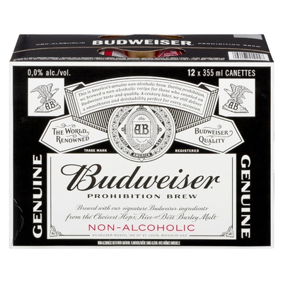 BUDWEISER N/A BEER CANS 12PK