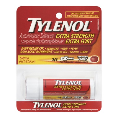 Tylenol -  Acetaminophen Tablets Extra Strength 10 Pack