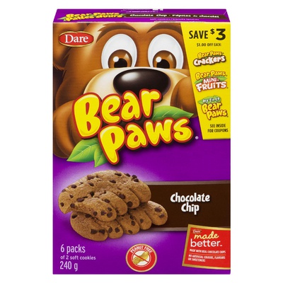 Dare - Bear Paws Chocolate Chip Cookies
