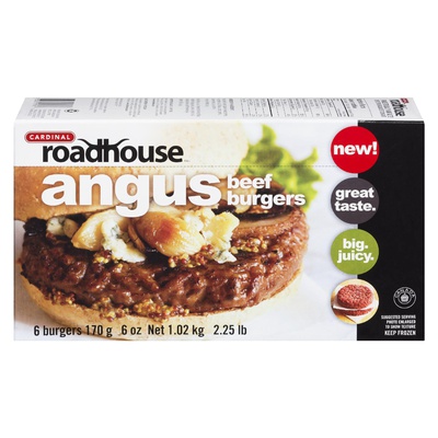CARDINAL ROADHOUSE BEEF BURGERS ANGUS