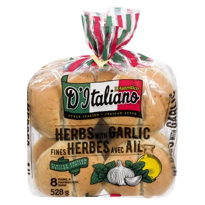 D'ITALIANO HERB & GARLIC HAMBURGER BUN