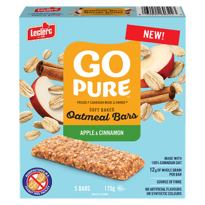 Leclerc - Go Pure Oatmeal Bars, Apple & Cinnamon