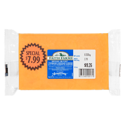 FAITH FARMS CHEESE-MED CHEDDAR