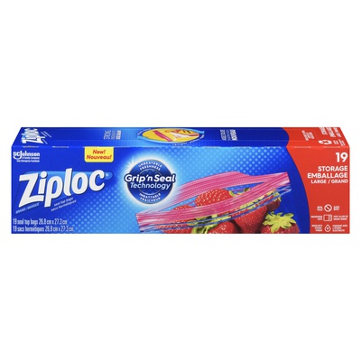 ZIPLOC STORAGE BAGS GALLON SIZE