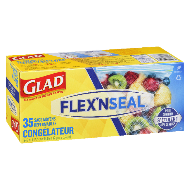glad flex and seal freezer bags