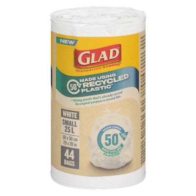 Glad - White Garbage Bags, Small 25 Litres