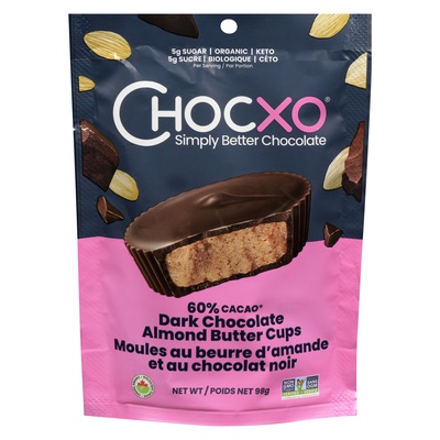 Chocxo -  60% Cocoa Dark Chocolate Almond Butter Cups