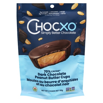 Chocxo - 70% Cocoa Dark Chocolate Peanut Butter Cups