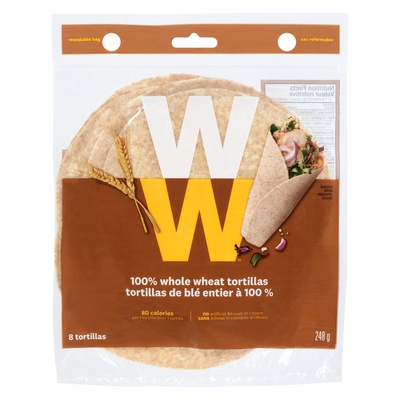 WEIGHT WATCHERS 100% WHOLEWHEAT TORTILLA