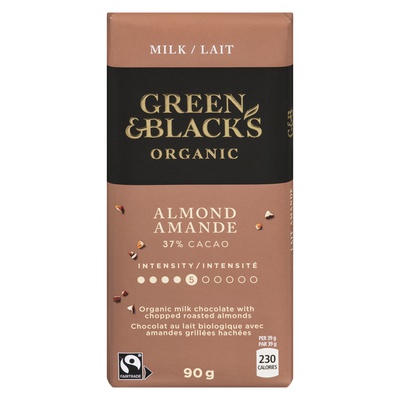 Green & Blacks - Organic Milk Chocolate with Chopped Roasted Almonds Bar