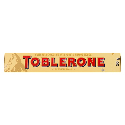 Toblerone - Milk Chocolate with Honey and Almond Nougat, 50g