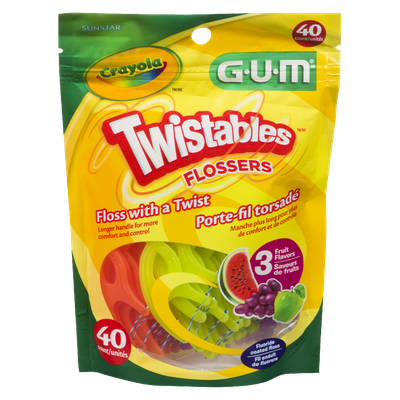Gum Crayola - Twistables Flossers, 3 Fruit Flavours