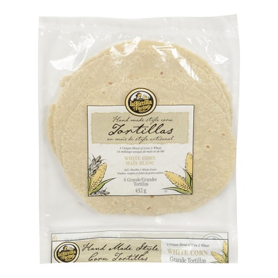 LA TORTILLA FACTORY WHITE CORN TORTILLA 7.5"