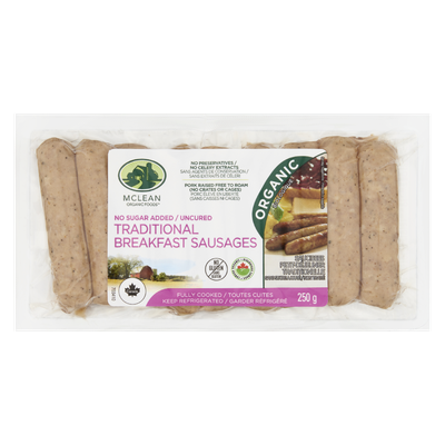 Mclean Organic Foods - Traditional Breakfast Sausages