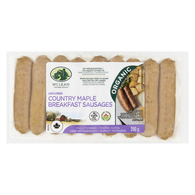 Mclean Organic Foods - Country Maple Breakfast Sausages