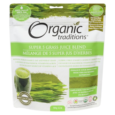 Organic Traditions - Super 5 Grass Juice Blend