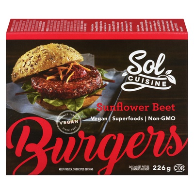 SOL CUISINE SUNFLOWER BEET BURGER