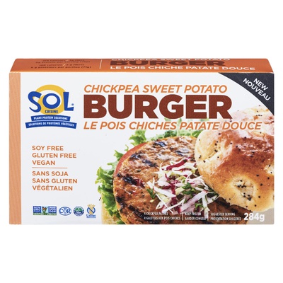 SOL CUISINE CHKPEA SWT PTO BURGER