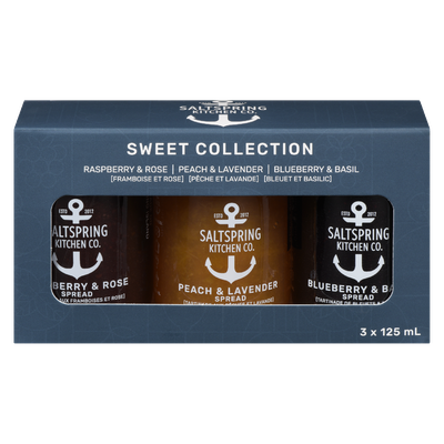 Salt Spring Kitchen Co. - Sweet Collection, Raspberry + Rose - Peach + Lavender - Blueberry + Basil Spreads