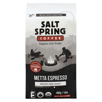 Salt Spring - Organic Medium Dark Roast Coffee - Metta Espresso
