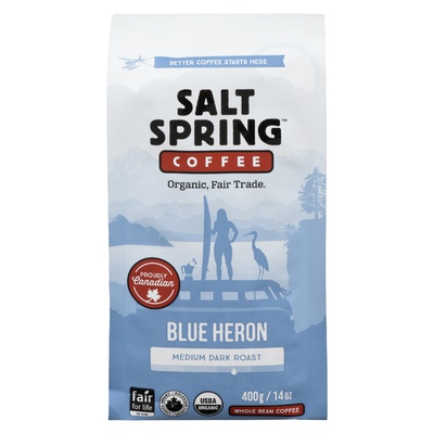 Salt Spring Coffee - Organic Dark Roast - Blue Heron