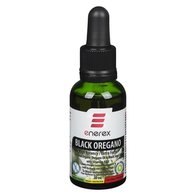 Enerex - Organic Black Oregano Oil - Oregano & Black Seed Drops with Vitamins A & D