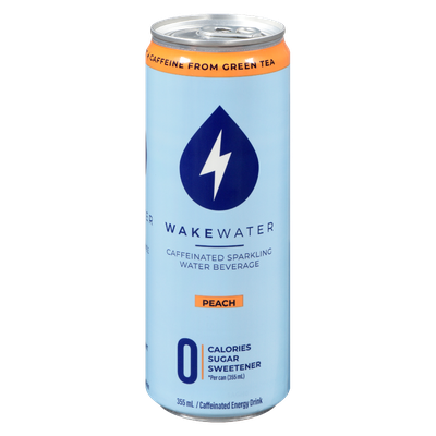 Wakewater - Caffeinated Peach Flavour Sparkling Water