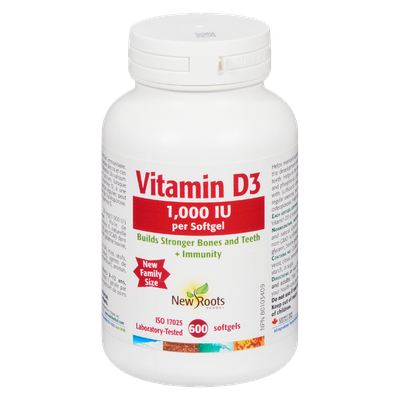 New Roots - Vitamin D3 1000IU Per Softgel