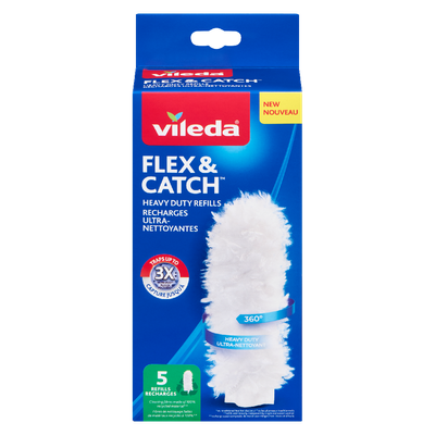 Vileda - Flex & Catch Heavy Duty Duster Refills, 5 Count