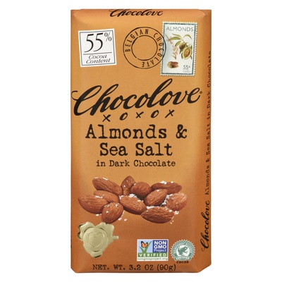 Chocolove - Almonds & Sea Salt in 55% Dark Chocolate