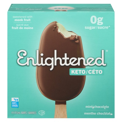 Enlightened Keto Ice Cream Bars - Mint Chocolate