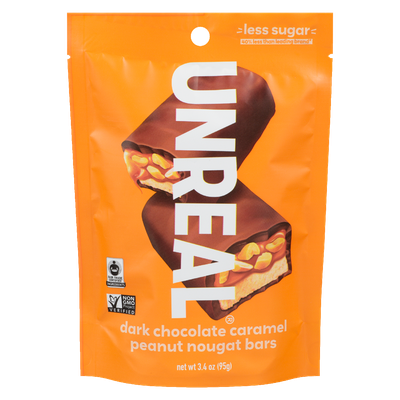 UNREAL - Dark Chocolate Caramel Peanut Nougat Bars