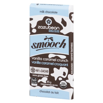 Zazubean - 43% Cocao Smooch Vanilla Caramel Crunch Milk Chocolate Bar