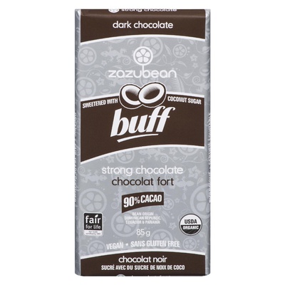 Zazubean - 90% Cocoa Dark Chocolate Buff Bar