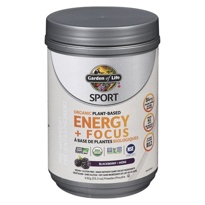GARDEN OF LIFE - ORG PLANT BASED ENERGY+ FOCUS BLACKBERRY
