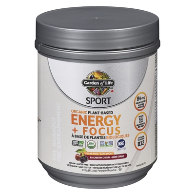 GARDEN OF LIFE - ORG PLANT BASED ENERGY+ FOCUS BLACKB S/F