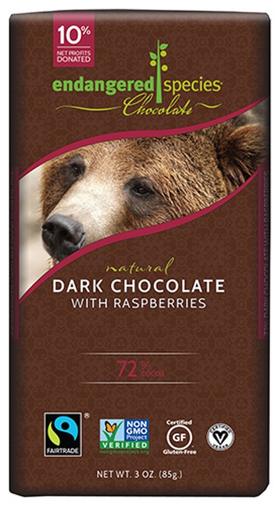 Endangered Species - Red Raspberry Dark Chocolate Bar